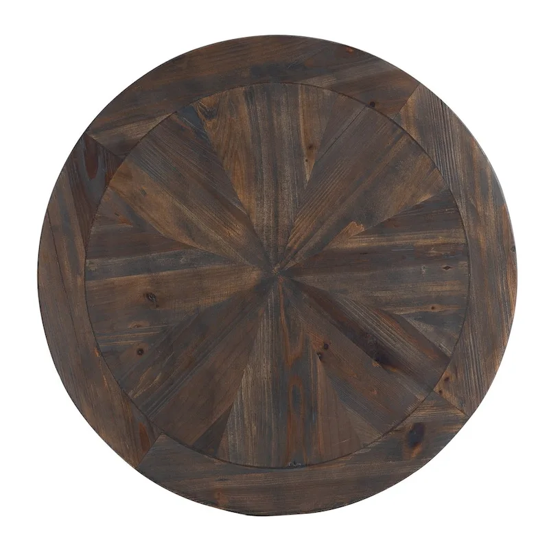 Darren Modern Rustic Farmhouse Reclaimed Wood Round Side Table