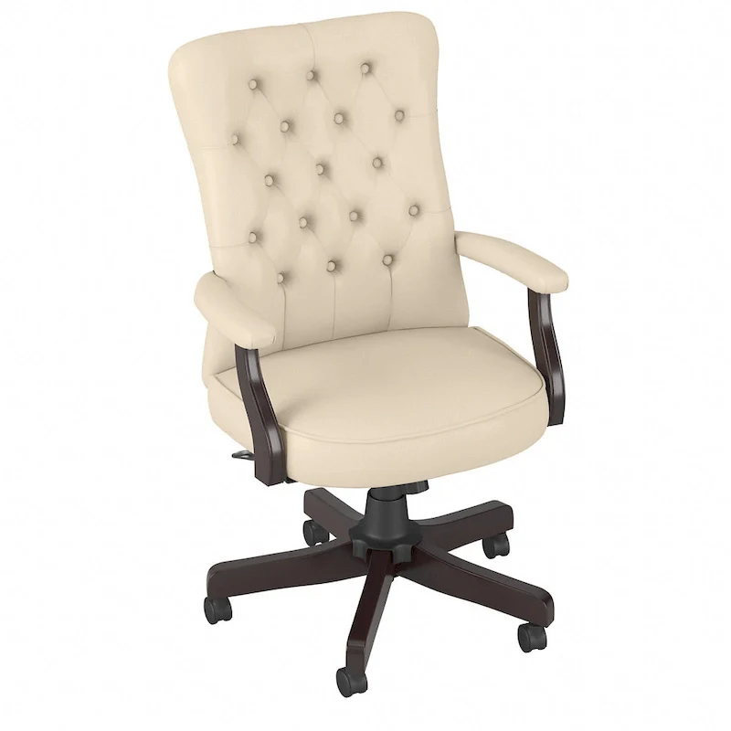 High Back Tufted Office Chair with Arms by