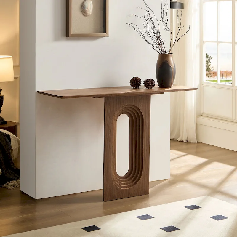 Modern Narrow Console Table with Unique Loopback Design