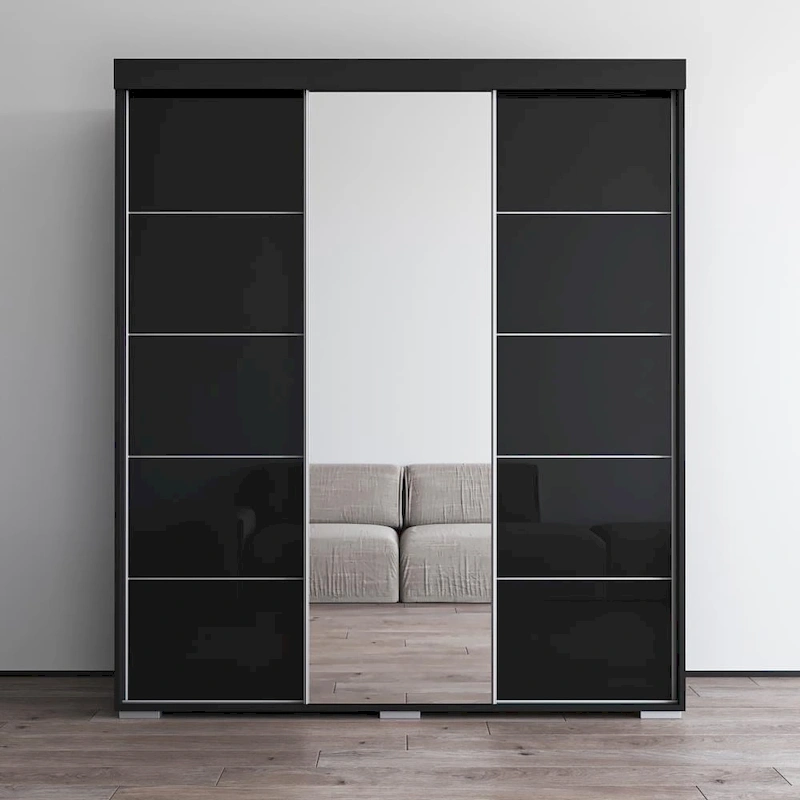 Aria Modern 3-door Wardrobe Armoire with Mirror