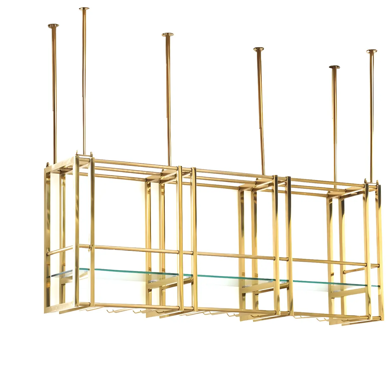 Glam Gold Metal Large Hanging Wine Rack