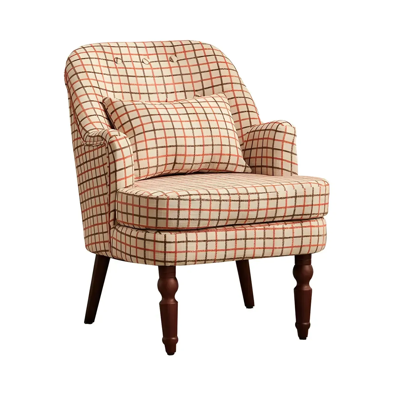 Scandinavian Patterned Upholstery Lounge Chair