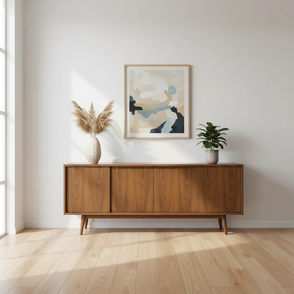 Pecan 6 Drawer Wood Dresser