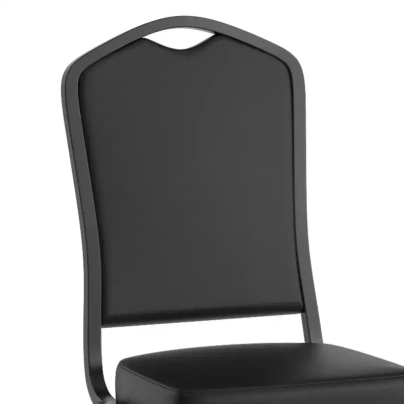 Black Crown Back Stacking Banquet Chair, Set of 4