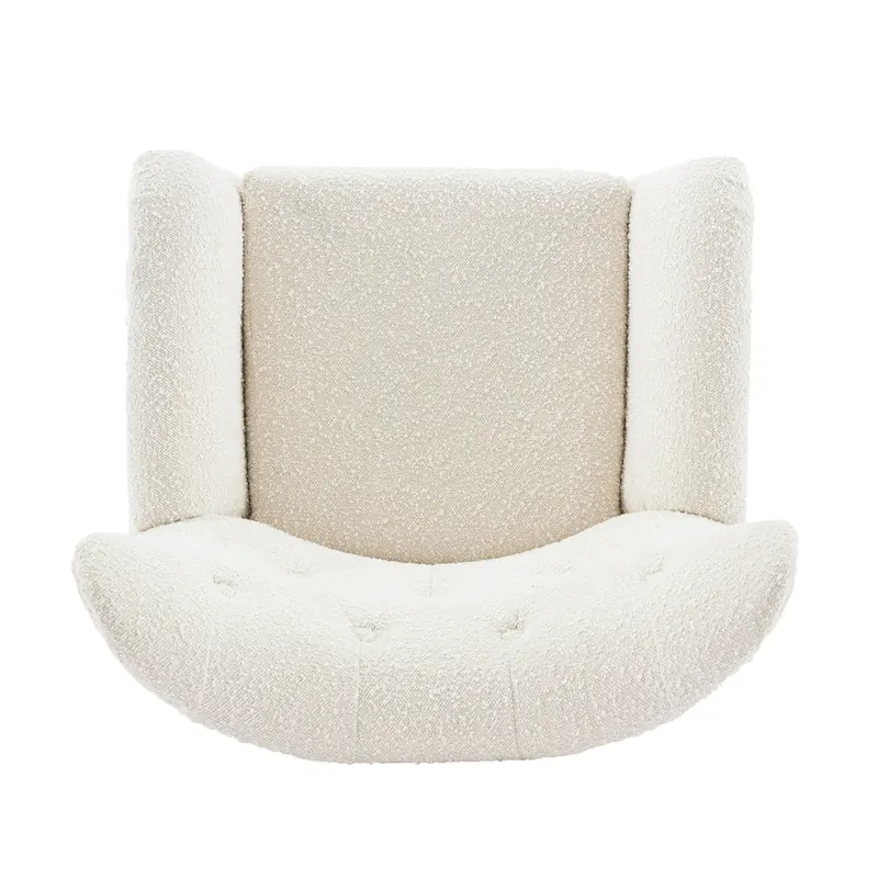 Almond Boucle Wingback Tufted Club Chair by Christopher Knight Home