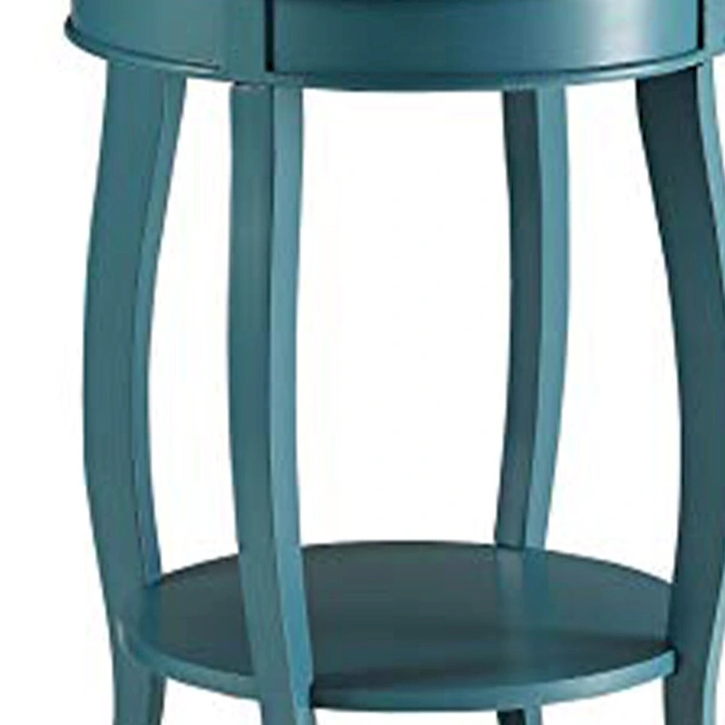 Affiable Side Table, Teal Blue - 24 H x 18 W x 18 L Inches