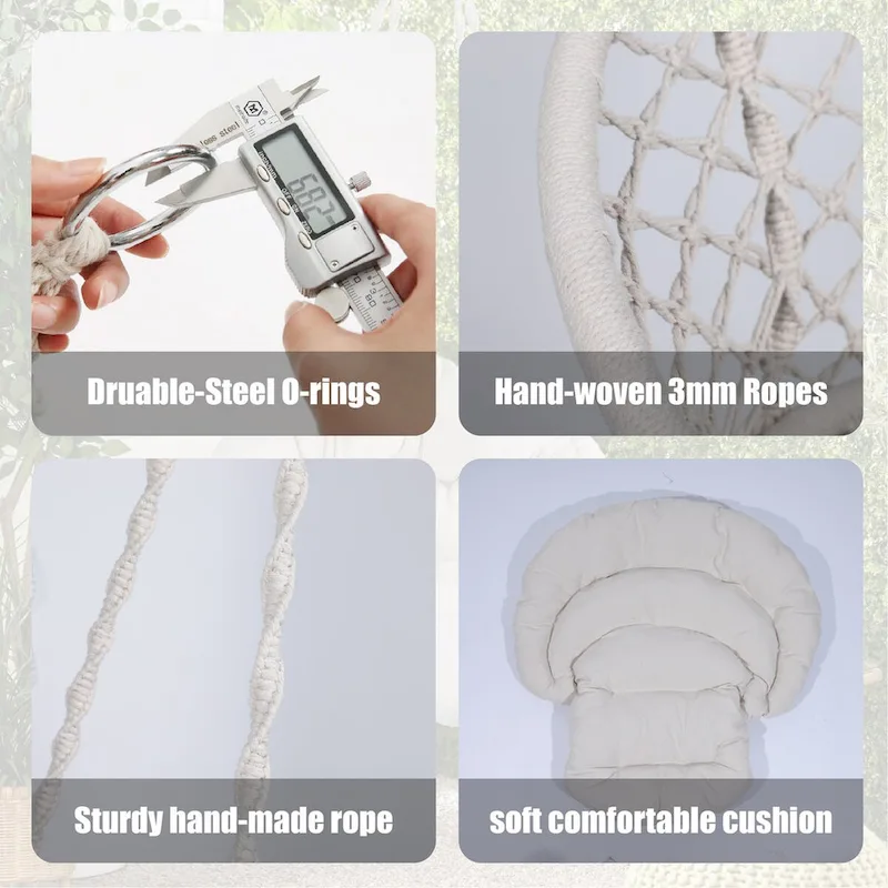 Hanging Cotton Rope Hammock Swing