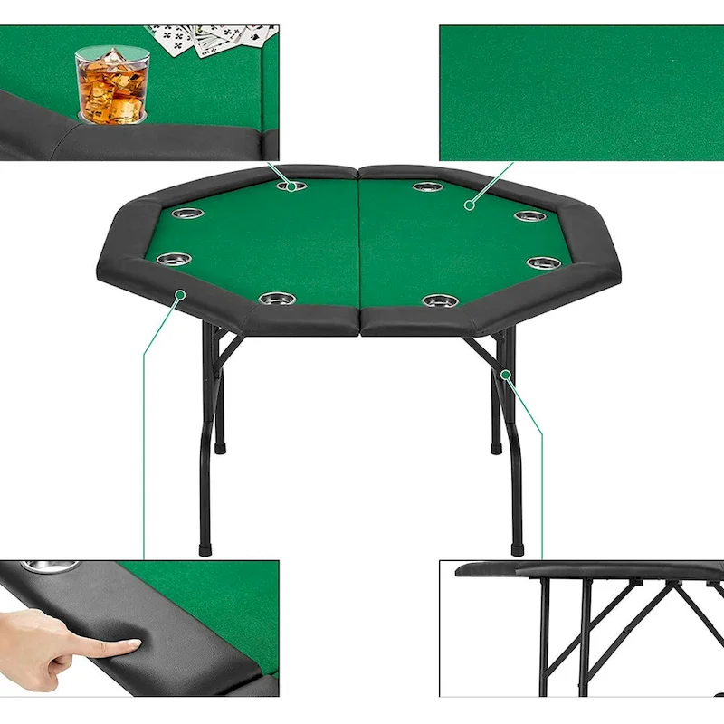 AVAWING 8 Players Game Poker Table Casino Leisure