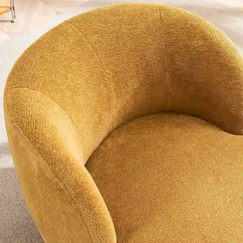 Single Fabric Modern Accent Chair 360 Degree Rotation Swivel Barrel Chairs