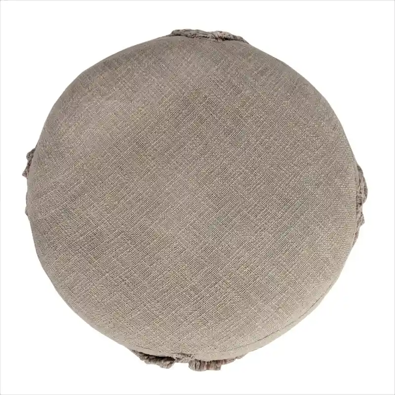 18 Brown Solid Texture Diamond Round Pouf Ottoman