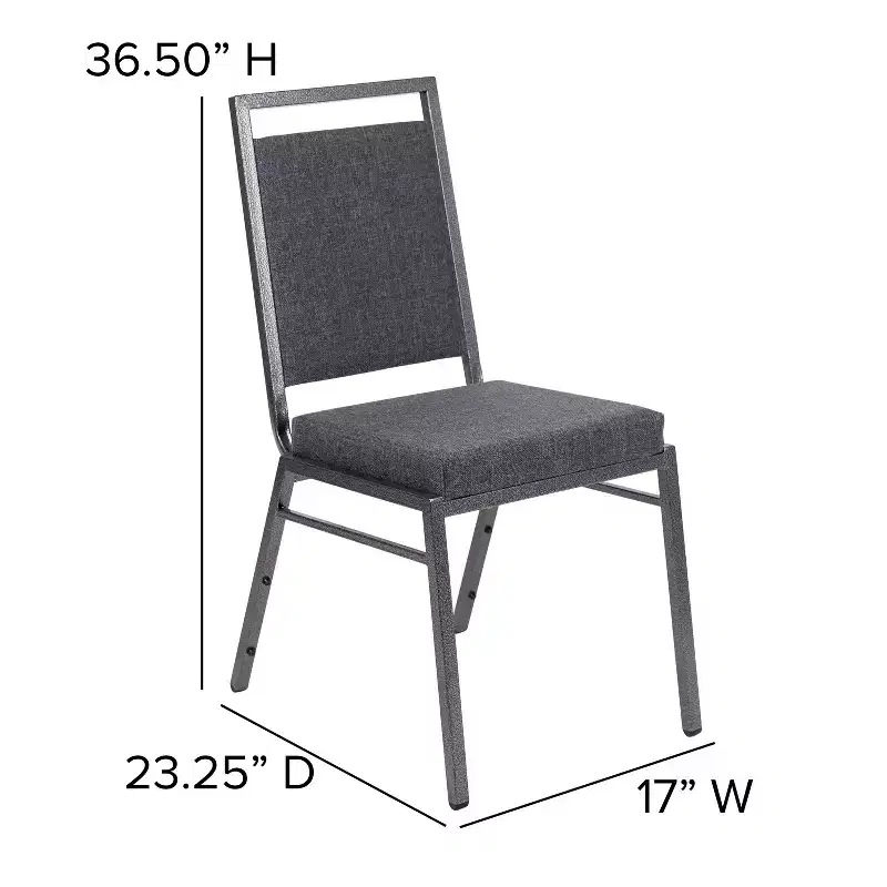 Flash Furniture HERCULES Series Square Back Stacking Banquet Chair with Silvervein Frame