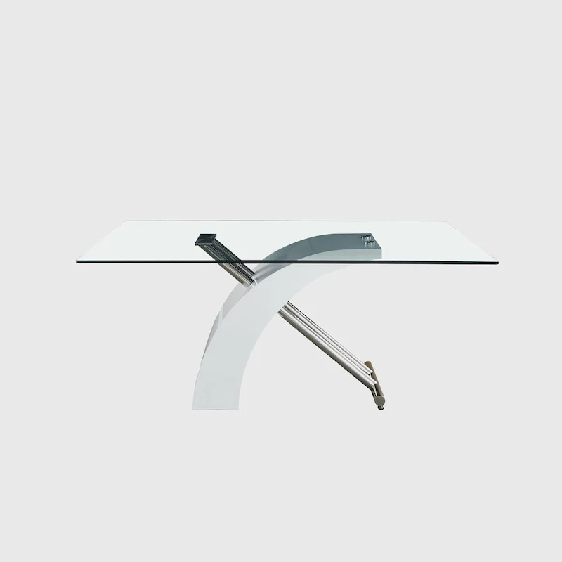 Rectangular Glass Top Dining Table