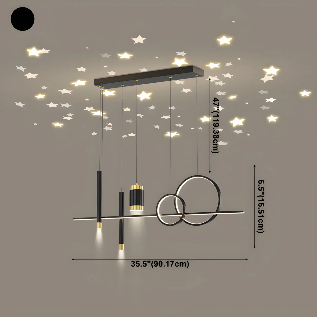 Trendy Modern Metal Cylinder Multi-Light Pendant