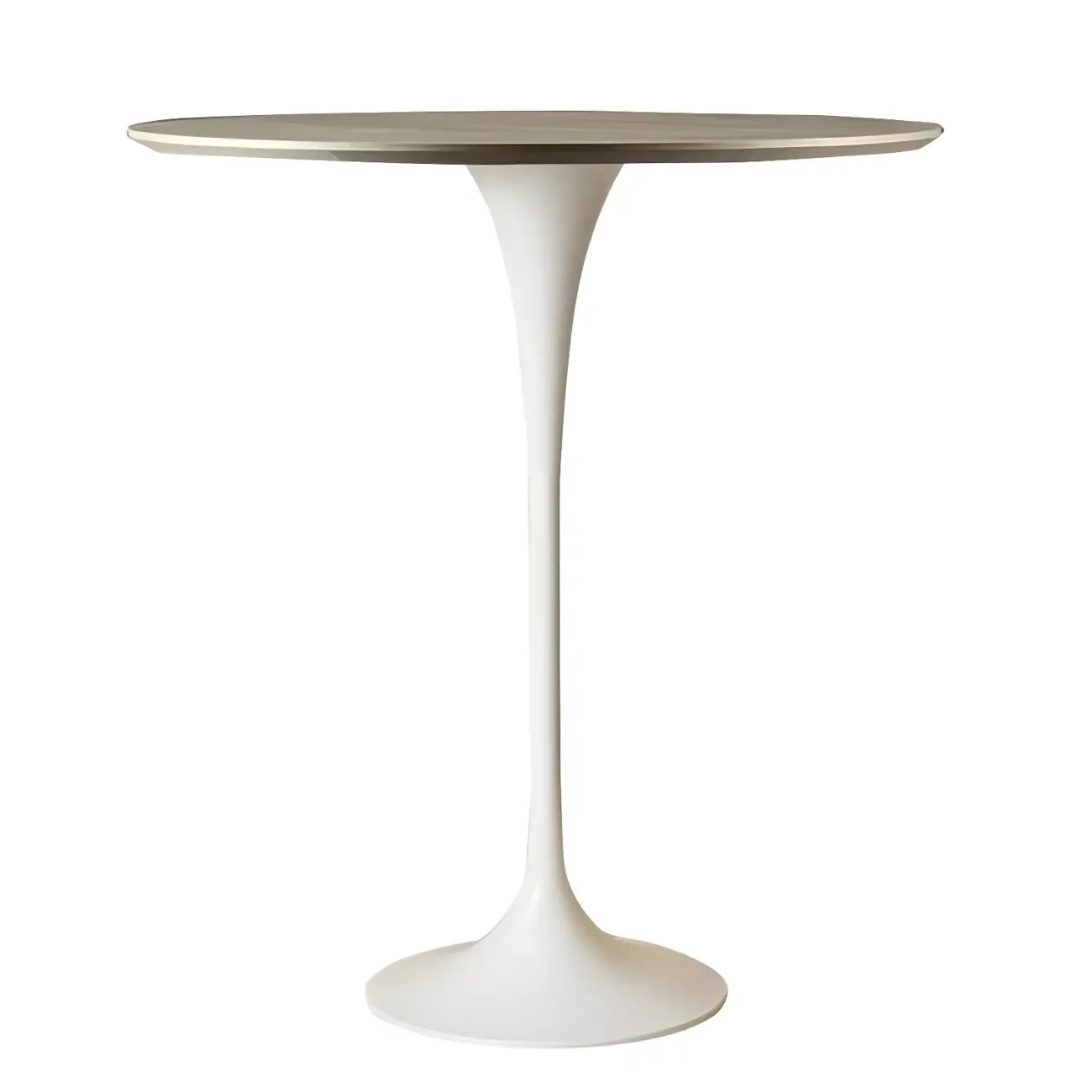 Round Glam Brown Gold Metal Tulip Base Bar Tables