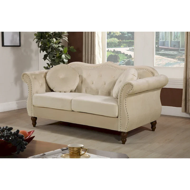 Classic Nailhead Chesterfield Loveseat