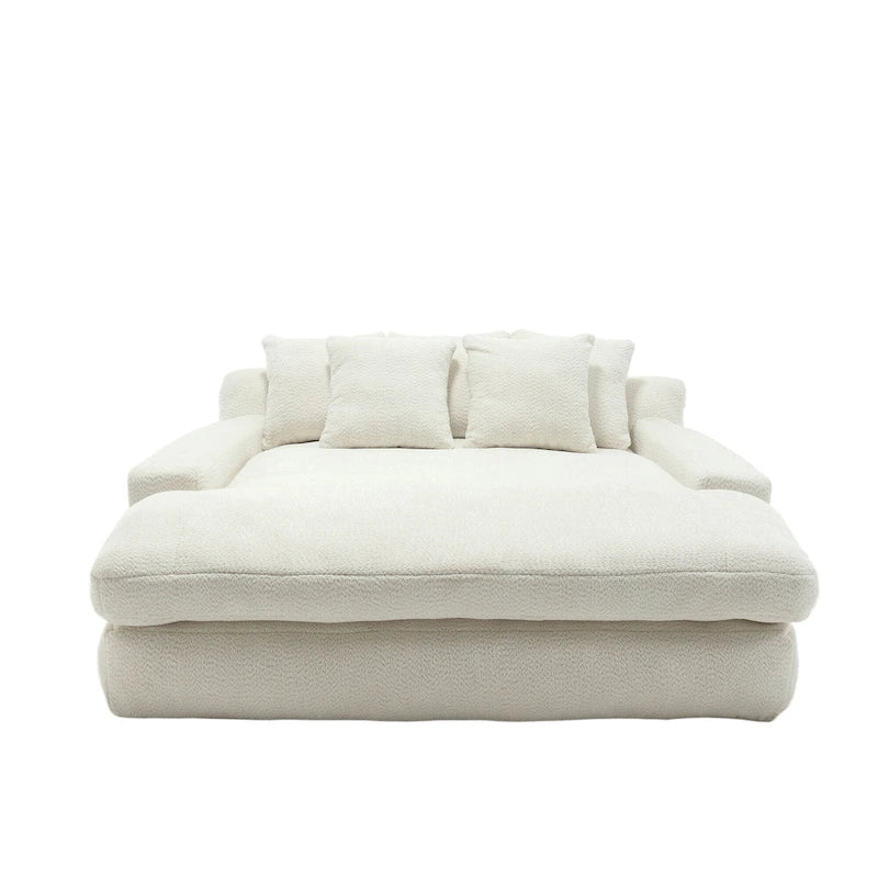 Chenille 2 seater lazy sofa With 5 back pillows