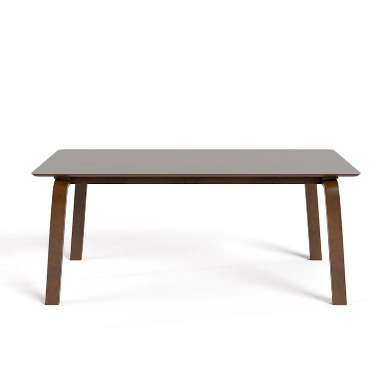 Beau I Mid-century Walnut 7-Piece Rectangle Dining Table Set