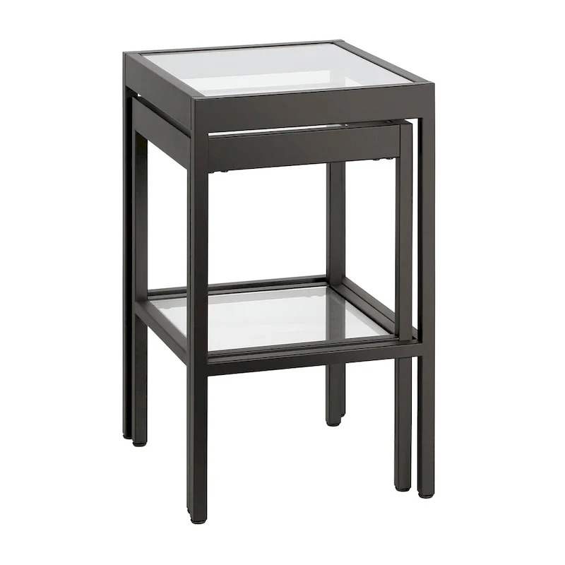 Alexis Metal/ Tempered Glass Nesting Tables