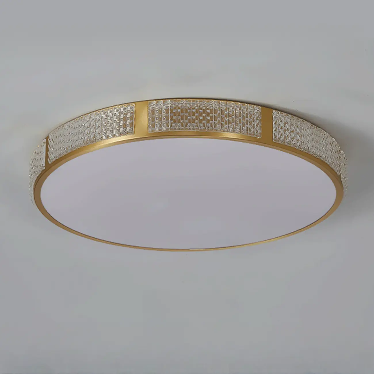 Elegant Gold Round LED Flush Mount Ceiling Light