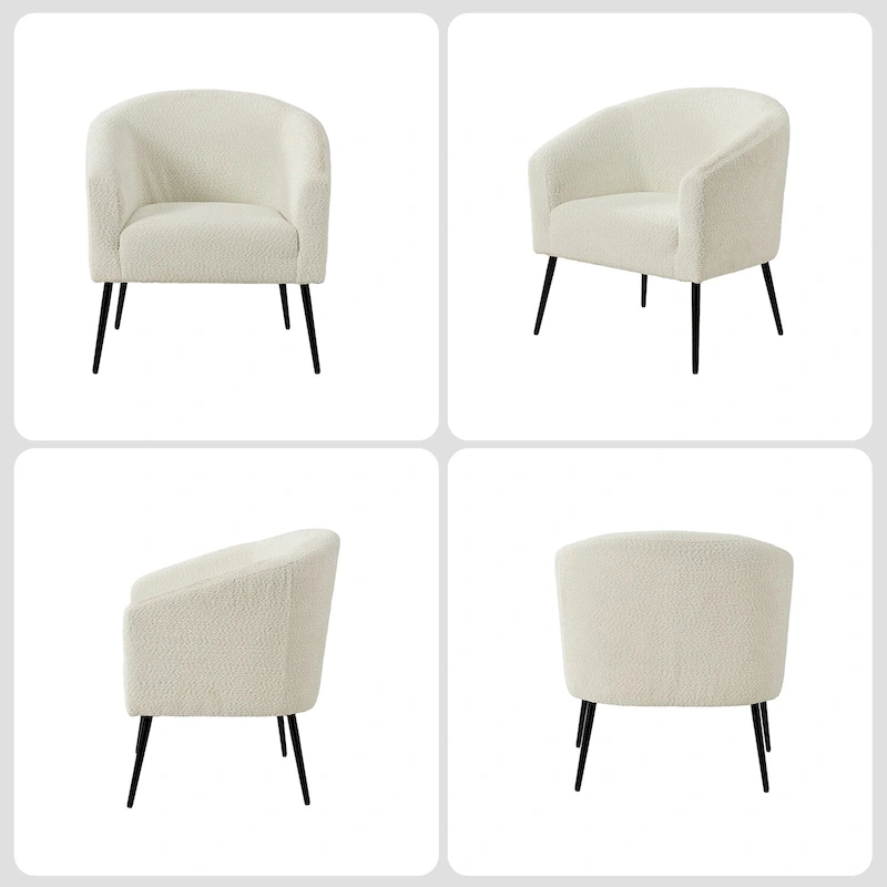 Hal Modern Boucle Armchair with Metal Legs by HULALA HOME