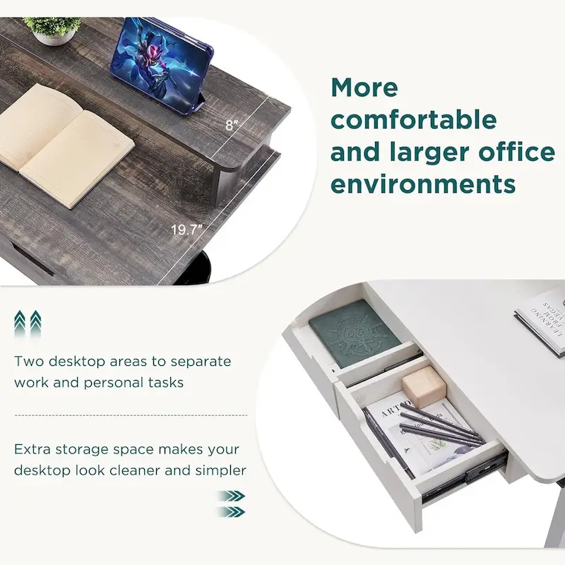 60 L Shaped Electric Comnputer Desk, Height Adjustable Gaming Desk