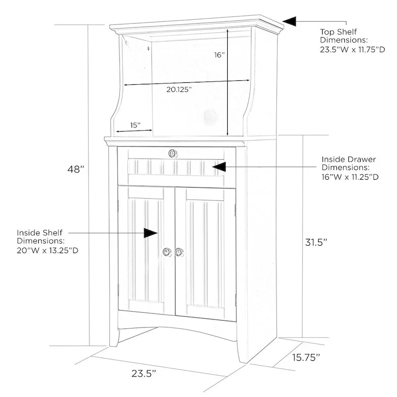 Microwave & Coffee Maker Utility Cabinet