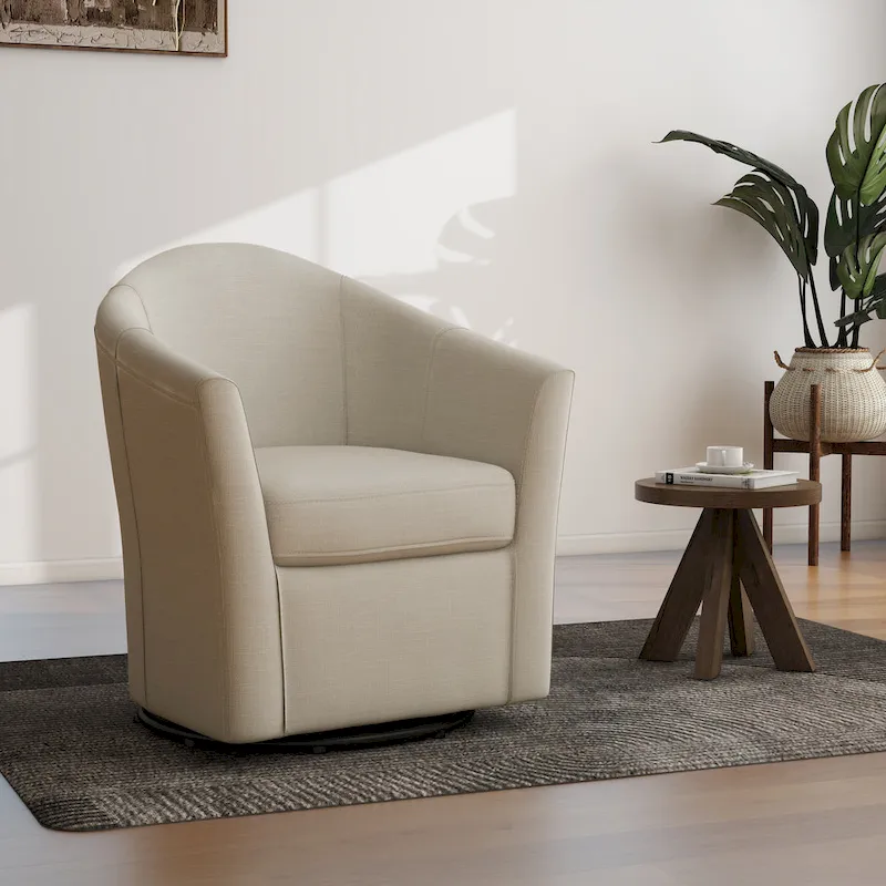 Swivel Accent Chair with Metal Base - 30.7W x 29.9H x 27.5D