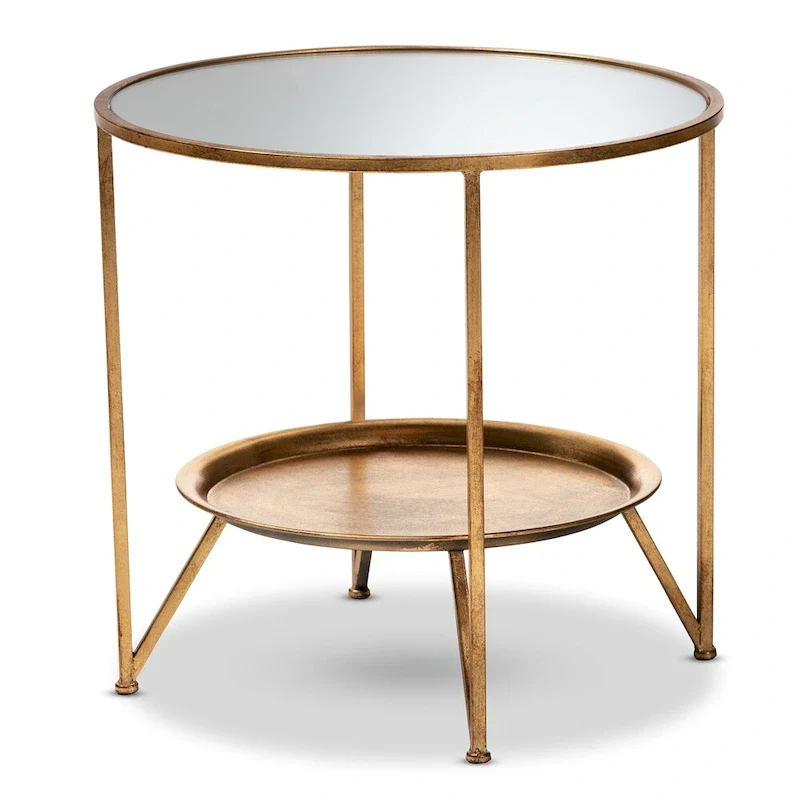 Contemporary Antique Gold Accent Table