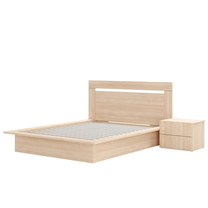 Malibu 3-Piece Bedroom Set with Bed, Headboard, and Nightstand