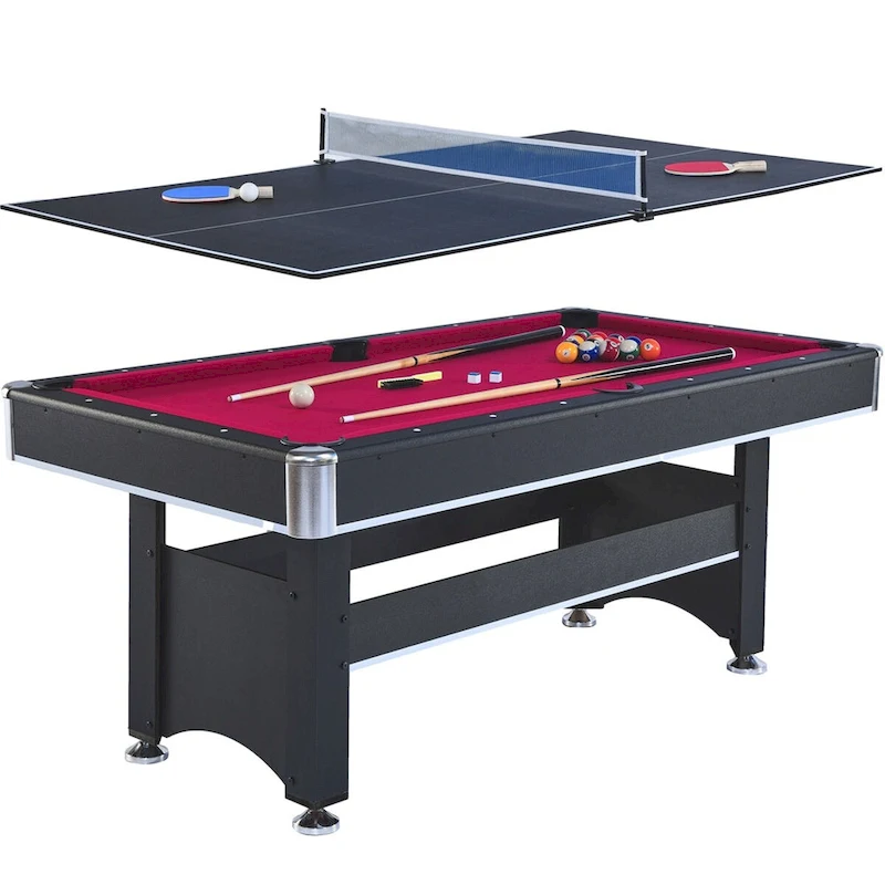 6-ft Pool Table with Table Tennis Top