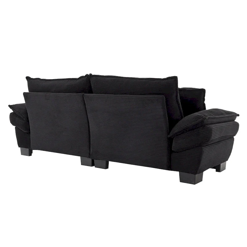 65.5 Upholstered 3-Seater Sofa Couch with Two Pillows and Sturdy Construction