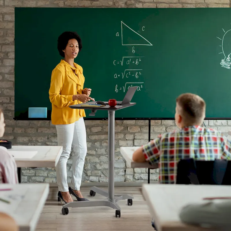 airLIFT XL 28 Pneumatic Height Adjustable Sit-Stand Mobile Laptop Computer Desk Cart