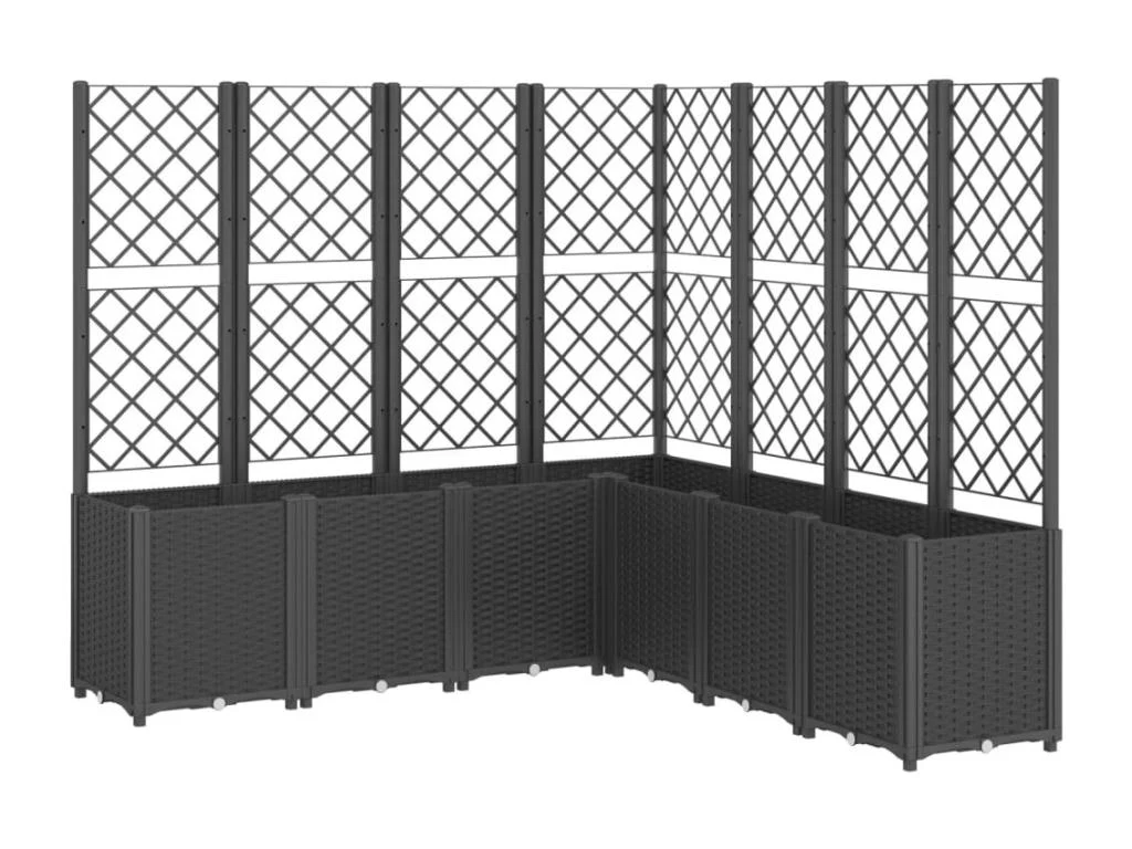 Jardiniere Avec Treillis - Noir