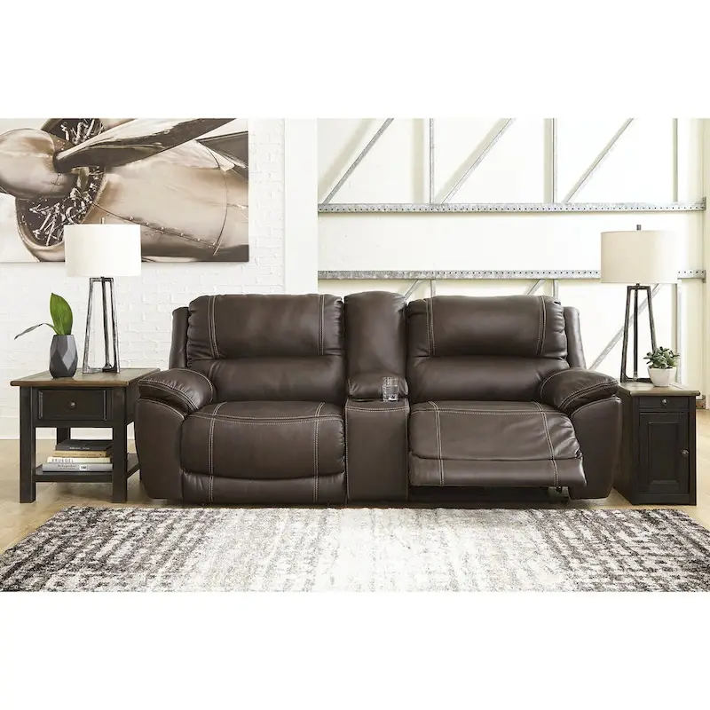Signature Design by Ashley Dunleith 3-Piece Power Reclining Sectional Loveseat with Console
