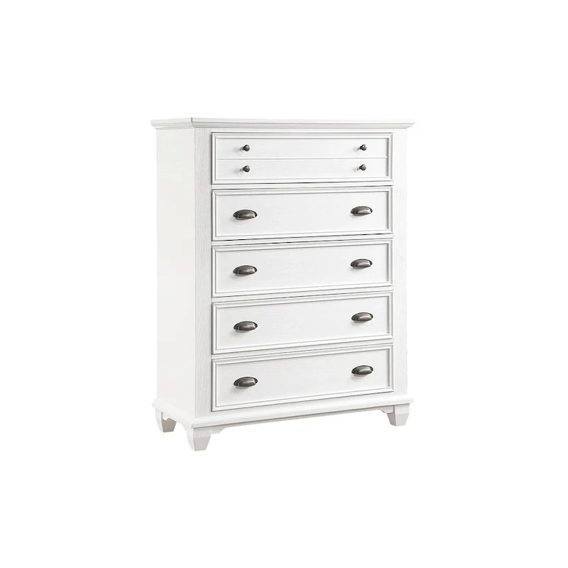 Leo 6 Piece White Modern Panel Bedroom Set