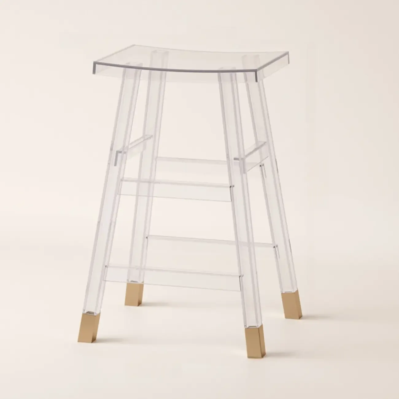 Saddle Acrylic Counter Height Backless Bar Stools