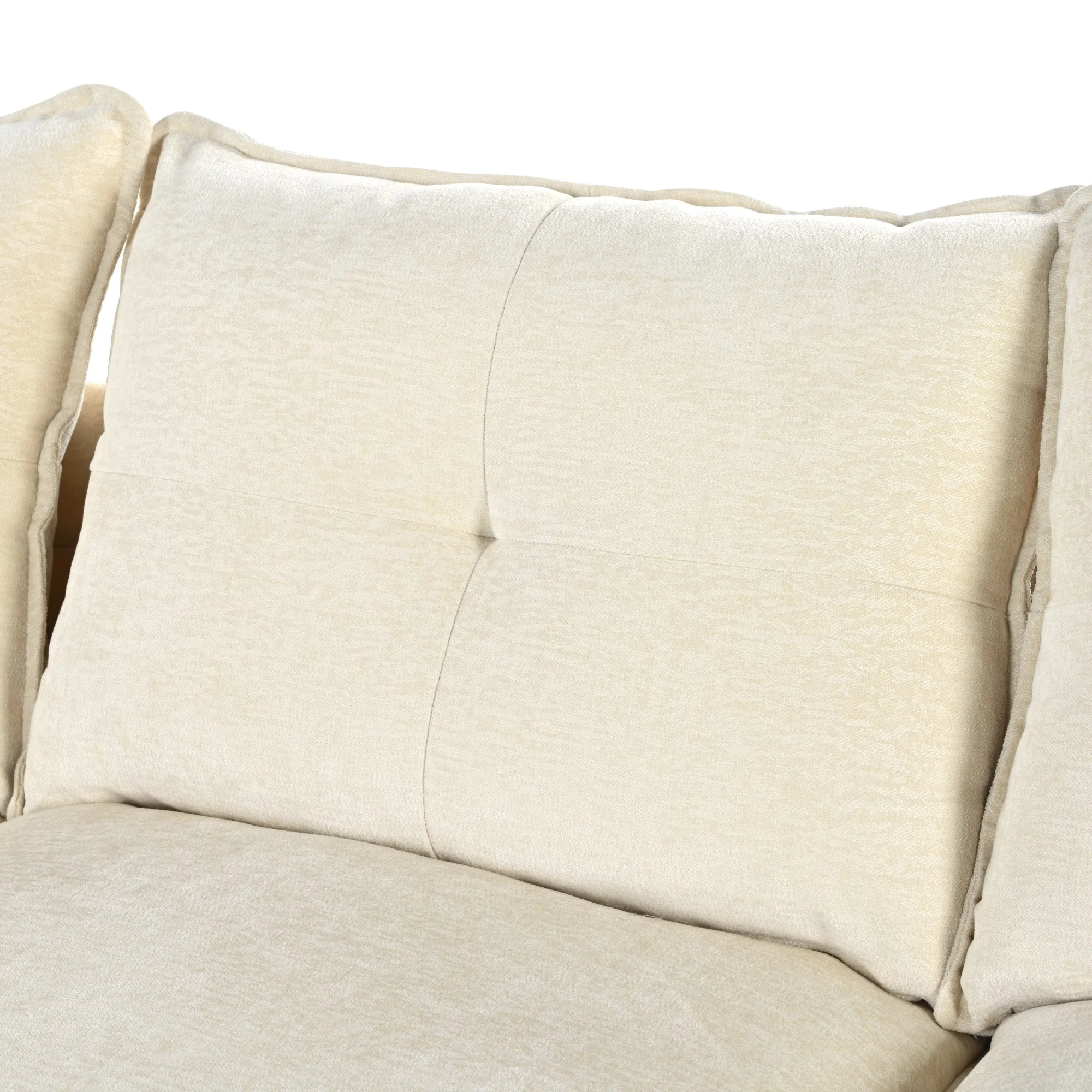 Walker Edison | Chenille Sectional Sofa with Adjustable Armrest Pillows