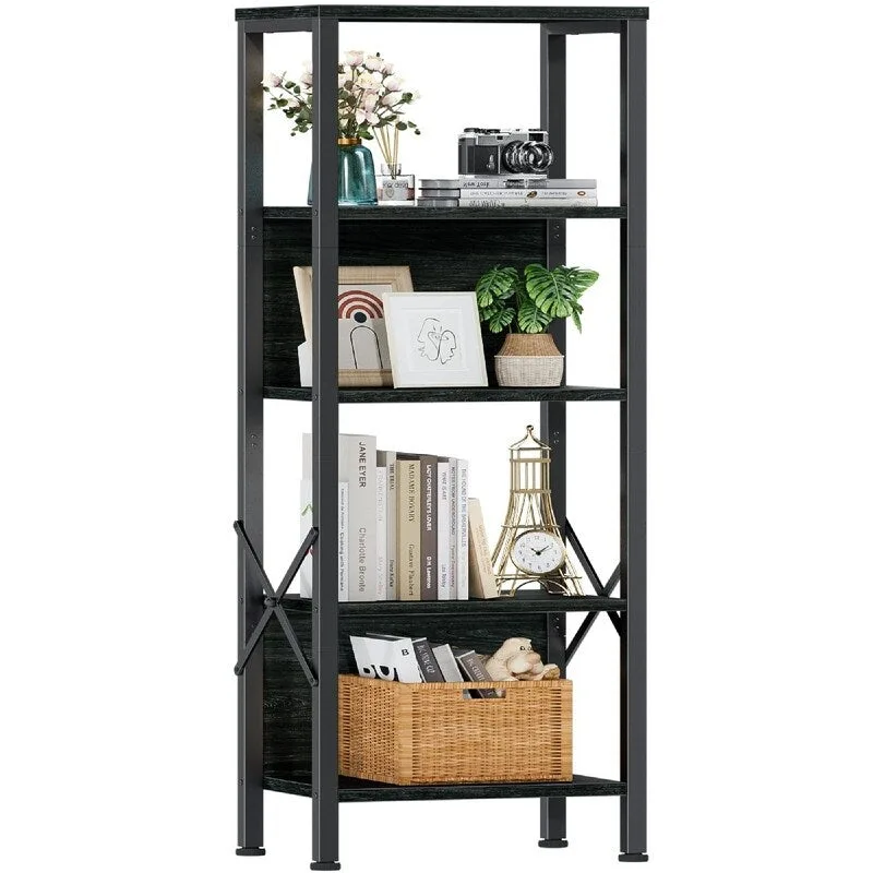 5 Tier Tall Bookshelf - 14.9D x 10.6W x 55.1H