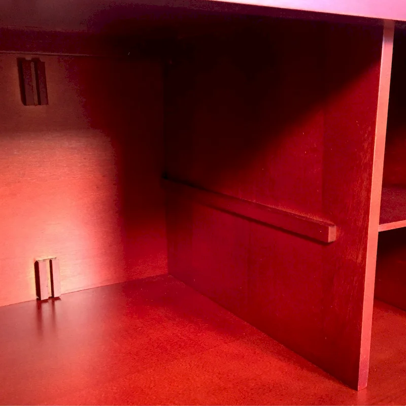 John Louis Home Solid Wood Entryway Bench with 8 Shoe Cubbies Mahogany