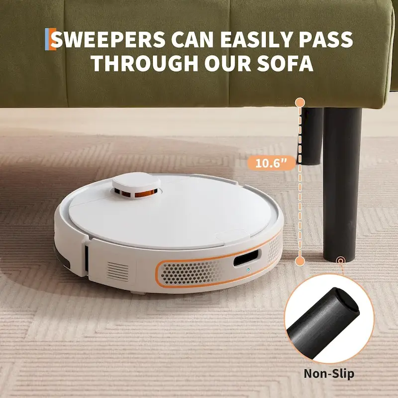 Sofa Bed, Compact Loveseat, Modern Mid-Century Sleeper Sofa, Convertible Couch, Living Room Couches