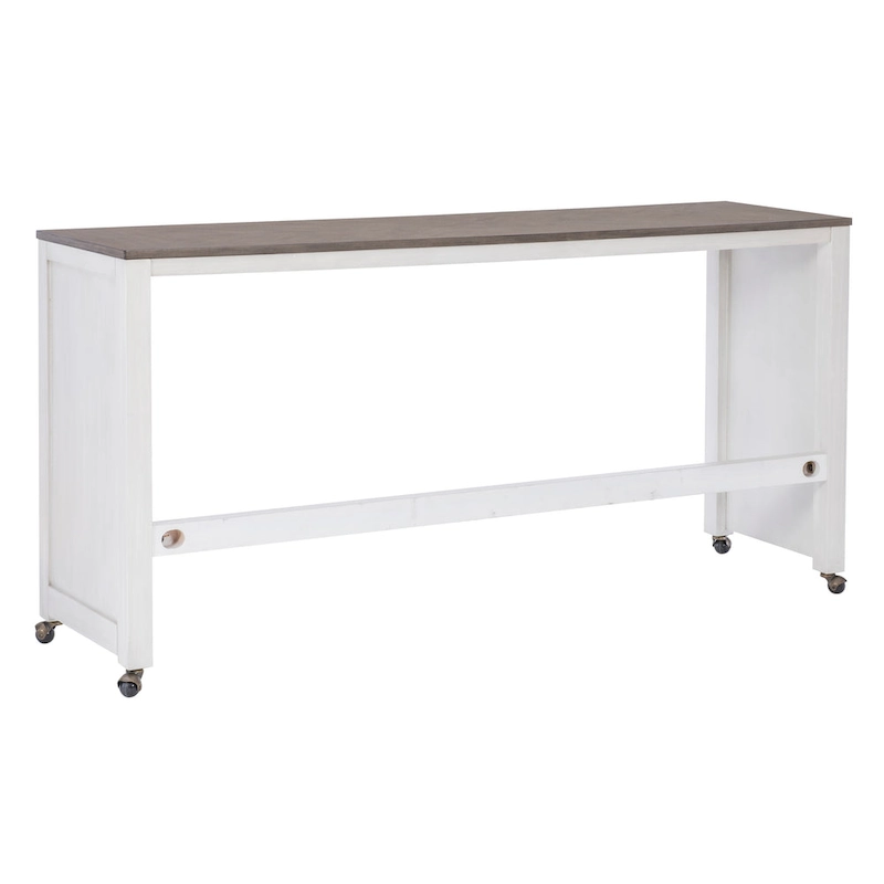 Crewson Wood 2-Piece Nesting Rolling Console with 3 Stools