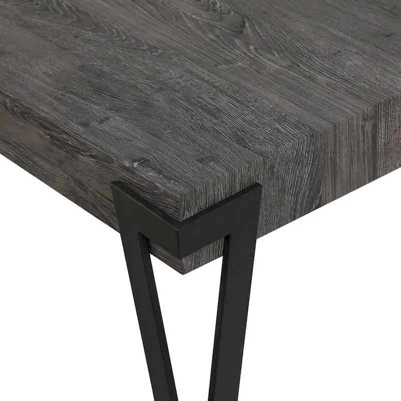 43-inch Industrial Wood and Metal Coffee Table - 17  H x 43.38  W x 24.5  D