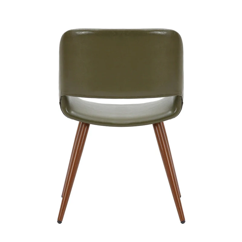 Langa Faux Leather Mid-Century Dining Chair with Metal Legs