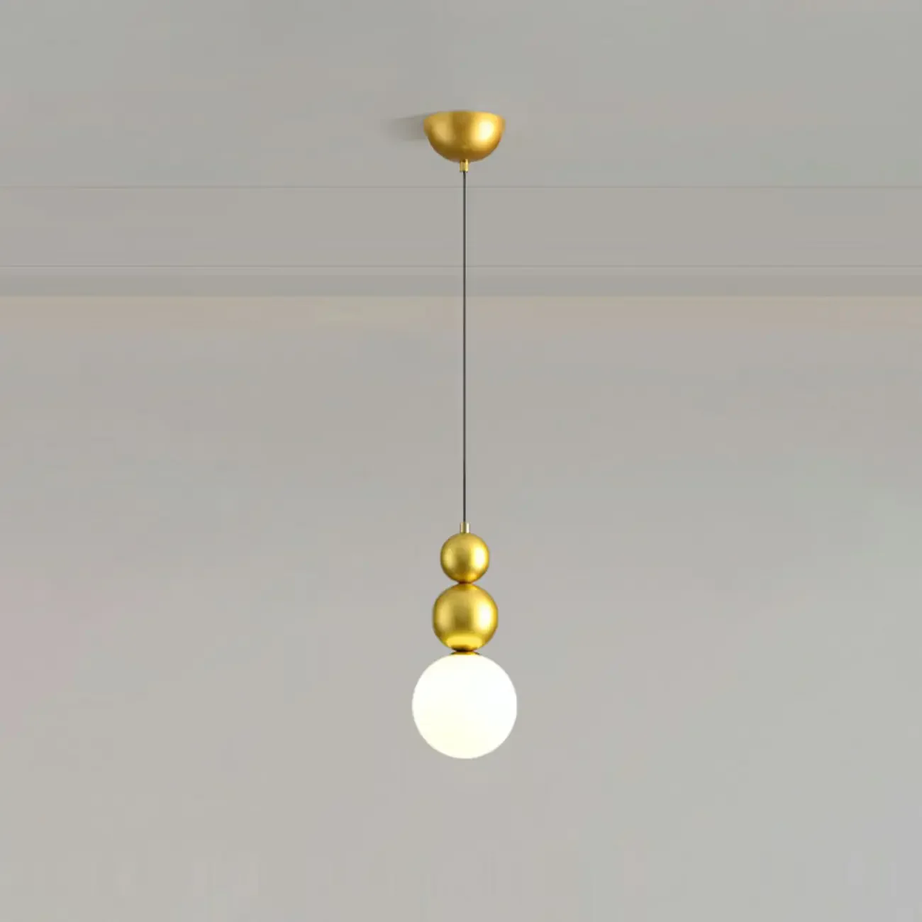 Nordic Frosted Glass Globe Ceiling Light with Extended Cord