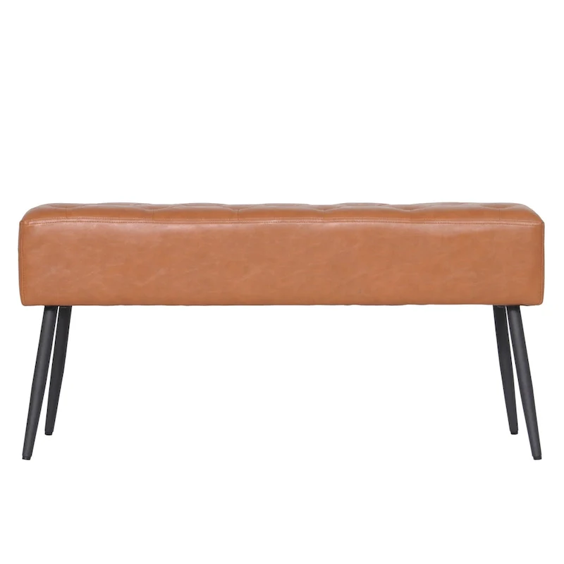 Maypex Faux Leather Upholstered Bench with Tufted Seat