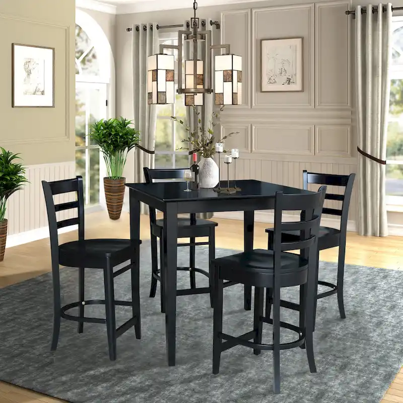 36 x 36 Counter Height Table with 4 Stools - 5 Piece Set