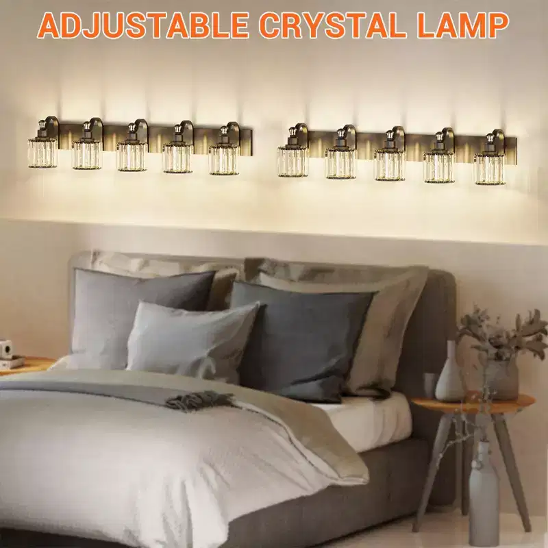 Modern Vanity Light Fixture  Black Wall Light with Round Glass Shades for Bathroom Mirror & Shower