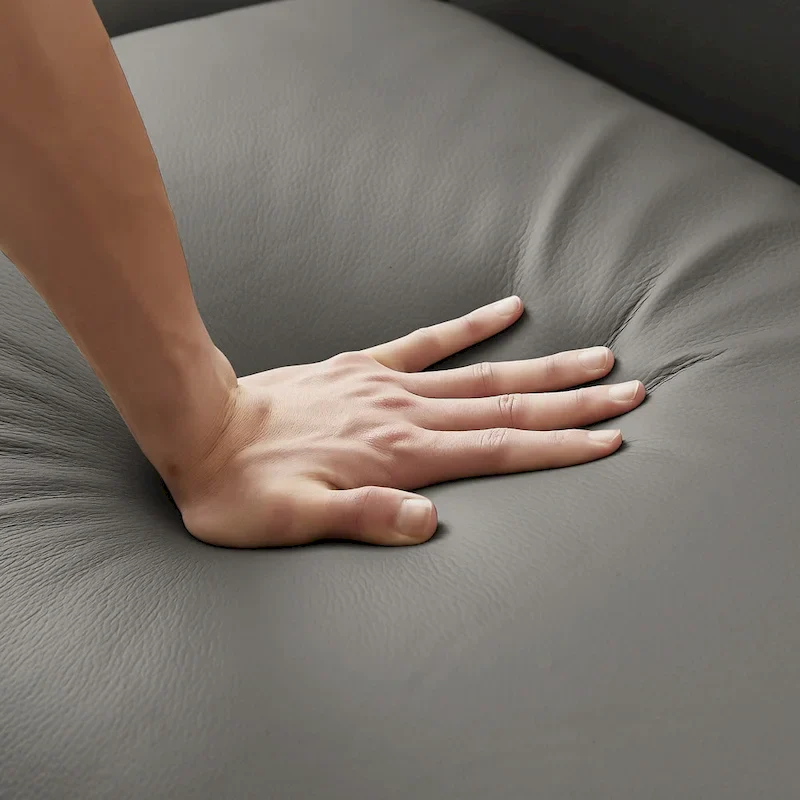 Manar Mid-Century Modern Luxury Genuine Leather Couch