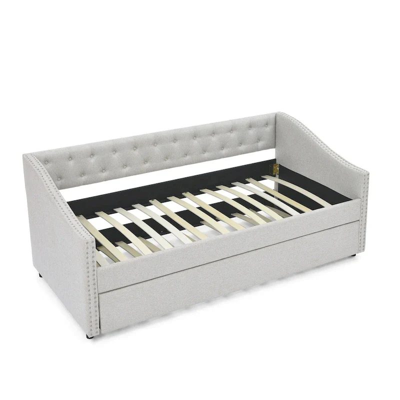 Upholstered Tufted Sofa Bed with Trundle