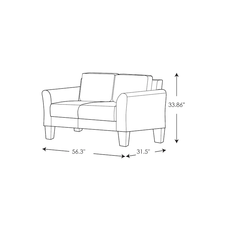 iLounge Waverly Microfiber Loveseat